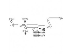MTS 01.57130 vidurinis duslintuvas 
 Išmetimo sistema -> Duslintuvas
18220SM4A00, 18220SM4A70, 18220SM4A71