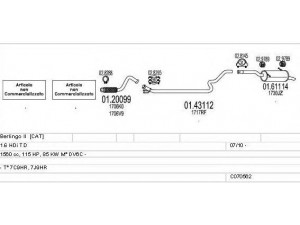 MTS C070562025188 išmetimo sistema 
 Išmetimo sistema -> Išmetimo sistema, visa