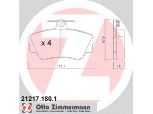 ZIMMERMANN 21217.180.1 stabdžių trinkelių rinkinys, diskinis stabdys 
 Techninės priežiūros dalys -> Papildomas remontas
3344061, 3344787, 33447871