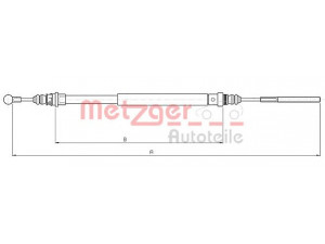 METZGER 10.4735 trosas, stovėjimo stabdys 
 Stabdžių sistema -> Valdymo svirtys/trosai
1400 310 380