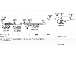 MTS C290181011808 išmetimo sistema 
 Išmetimo sistema -> Išmetimo sistema, visa