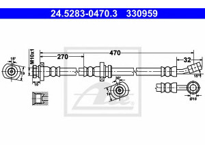 ATE 24.5283-0470.3 stabdžių žarnelė 
 Stabdžių sistema -> Stabdžių žarnelės
46210-0M000, 46210-0M010, 46210-0M011