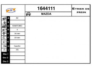 SNRA 1644111 stabdžių apkaba 
 Stabdžių sistema -> Stabdžių matuoklis -> Stabdžių matuoklio montavimas
FD013371XA, FD133399Z