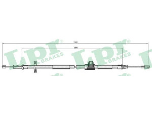 LPR C0923B trosas, stovėjimo stabdys 
 Stabdžių sistema -> Valdymo svirtys/trosai
9157684, 9209757