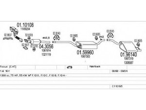 MTS C110195003907 išmetimo sistema 
 Išmetimo sistema -> Išmetimo sistema, visa