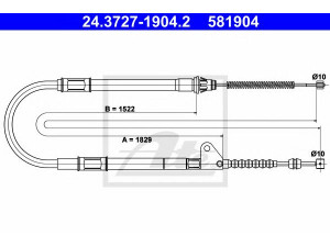 ATE 24.3727-1904.2 trosas, stovėjimo stabdys 
 Stabdžių sistema -> Valdymo svirtys/trosai
46430-05020