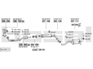 BOSAL 090.950.71 išmetimo sistema 
 Išmetimo sistema -> Išmetimo sistema, visa