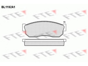 FTE BL1192A1 stabdžių trinkelių rinkinys, diskinis stabdys 
 Techninės priežiūros dalys -> Papildomas remontas
41060-01A25, 41060-01A85, 41060-03A25