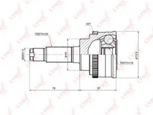 LYNXauto CO-7307A jungčių komplektas, kardaninis velenas
1A01-25-500, 1A08-25-020B, 1A08-25-030B