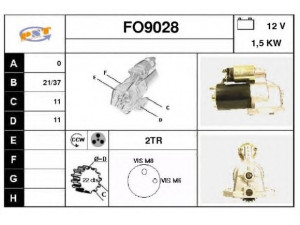 SNRA FO9028 starteris 
 Elektros įranga -> Starterio sistema -> Starteris
1X4U11000AA, 93BB11000KA, 93BB11000KB