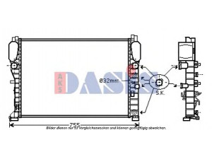 AKS DASIS 120068N radiatorius, variklio aušinimas 
 Aušinimo sistema -> Radiatorius/alyvos aušintuvas -> Radiatorius/dalys
2115000202, 2115002302, 2115003102