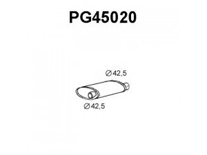 VENEPORTE PG45020 vidurinis duslintuvas 
 Išmetimo sistema -> Duslintuvas
172218, 172261