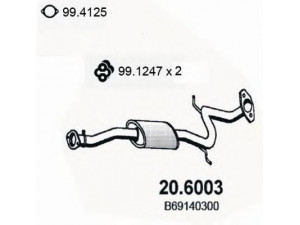ASSO 20.6003 vidurinis duslintuvas 
 Išmetimo sistema -> Duslintuvas
B69140300, B6E540300, BP1440300