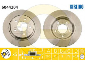 GIRLING 6044204 stabdžių diskas 
 Stabdžių sistema -> Diskinis stabdys -> Stabdžių diskas
BP6Y26251A, BP6Y26251B, BP6Y26251C