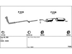 FENNO FI005 išmetimo sistema 
 Išmetimo sistema -> Išmetimo sistema, visa