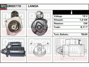 DELCO REMY DRS0770 starteris 
 Elektros įranga -> Starterio sistema -> Starteris
77 161 430, 77 716 430, 77 784 430