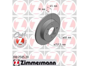 ZIMMERMANN 200.2505.20 stabdžių diskas 
 Dviratė transporto priemonės -> Stabdžių sistema -> Stabdžių diskai / priedai
43206-99J00, 43206-99J01