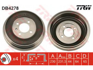 TRW DB4278 stabdžių būgnas 
 Stabdžių sistema -> Būgninis stabdys -> Stabdžių būgnas
191609617, 191609617, 191609617