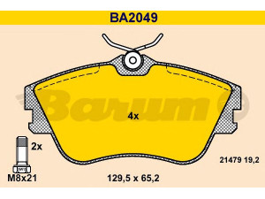 BARUM BA2049 stabdžių trinkelių rinkinys, diskinis stabdys 
 Techninės priežiūros dalys -> Papildomas remontas
701 698 151 D, 701 698 151 E, 701 698 151 J