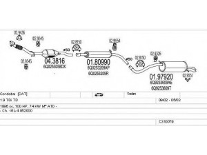MTS C310079006971 išmetimo sistema 
 Išmetimo sistema -> Išmetimo sistema, visa