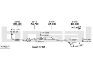 BOSAL 060.120.58 išmetimo sistema 
 Išmetimo sistema -> Išmetimo sistema, visa