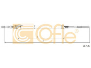 COFLE 10.7135 trosas, stovėjimo stabdys 
 Stabdžių sistema -> Valdymo svirtys/trosai
6X0609721D, 6X0609721E