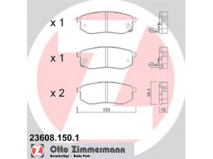 ZIMMERMANN 23608.150.1 stabdžių trinkelių rinkinys, diskinis stabdys 
 Techninės priežiūros dalys -> Papildomas remontas
53302M2A01, 58302M2A01