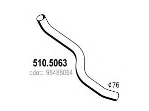 ASSO 510.5063 išleidimo kolektorius 
 Išmetimo sistema -> Išmetimo vamzdžiai
98488064