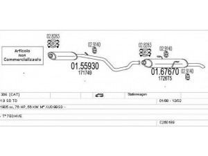 MTS C260189006088 išmetimo sistema 
 Išmetimo sistema -> Išmetimo sistema, visa