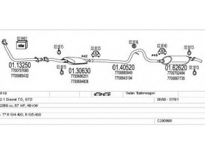 MTS C280696007305 išmetimo sistema 
 Išmetimo sistema -> Išmetimo sistema, visa