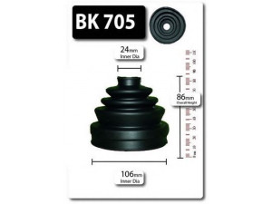 SHAFTEC BK705 gofruotoji membrana, kardaninis velenas 
 Ratų pavara -> Gofruotoji membrana