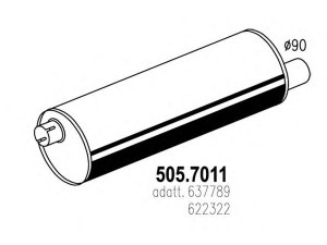 ASSO 505.7011 vidurinis / galinis duslintuvas 
 Išmetimo sistema -> Duslintuvas
622322, 637789