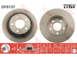 TRW DF6137 stabdžių diskas 
 Stabdžių sistema -> Diskinis stabdys -> Stabdžių diskas
34216792225