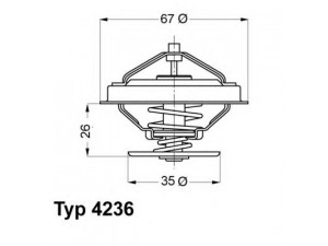 WAHLER 4236.88D termostatas, aušinimo skystis 
 Aušinimo sistema -> Termostatas/tarpiklis -> Thermostat
11 53 1 721 002, 11 53 1 721 003