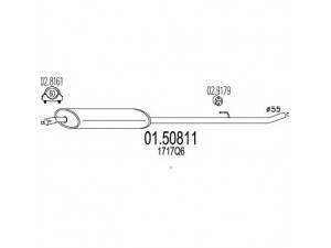 MTS 01.50811 vidurinis duslintuvas 
 Išmetimo sistema -> Duslintuvas
1717Q6