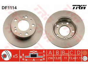 TRW DF1114 stabdžių diskas 
 Dviratė transporto priemonės -> Stabdžių sistema -> Stabdžių diskai / priedai
4246N3, RP4246N3, ZF04450931, ZF07568501