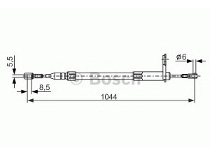 BOSCH 1 987 477 812 trosas, stovėjimo stabdys 
 Stabdžių sistema -> Valdymo svirtys/trosai
129 420 08 85, A 129 420 08 85