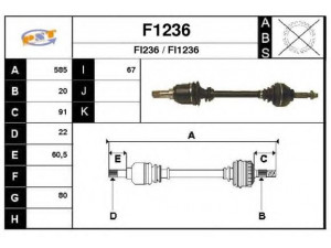 SNRA F1236 kardaninis velenas
