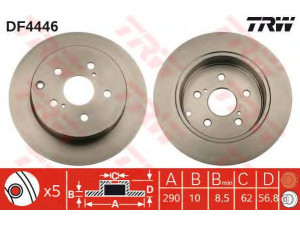 TRW DF4446 stabdžių diskas 
 Dviratė transporto priemonės -> Stabdžių sistema -> Stabdžių diskai / priedai
424310F010