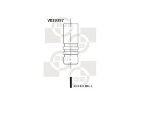 BGA V029397 įleidimo vožtuvas 
 Variklis -> Variklio uždegimo laiko reguliavimo kontrolė -> Vožtuvų eilė -> Vožtuvai/dalys
641034, 90412712, 90412912