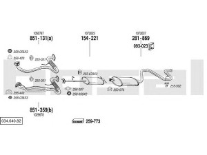 BOSAL 034.640.82 išmetimo sistema 
 Išmetimo sistema -> Išmetimo sistema, visa