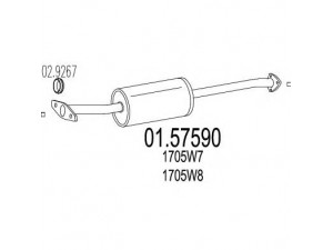 MTS 01.57590 vidurinis duslintuvas 
 Išmetimo sistema -> Duslintuvas
1705W7, 1705W8, 1316591080, 1705W7