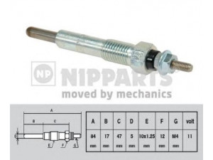 NIPPARTS J5719009 kaitinimo žvakė 
 Kibirkšties / kaitinamasis uždegimas -> Kaitinimo kaištis
8-94387-612-1, 8-97043-744-0, 8-97044-037-0