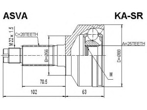 ASVA KA-SR jungčių komplektas, kardaninis velenas 
 Ratų pavara -> Sujungimai/komplektas
49591-3E000, 49591E000, 49500-3E110