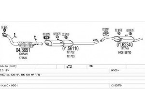 MTS C100579013295 išmetimo sistema 
 Išmetimo sistema -> Išmetimo sistema, visa