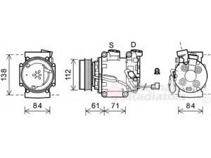 VAN WEZEL 2500K275 kompresorius, oro kondicionierius 
 Oro kondicionavimas -> Kompresorius/dalys
38810-RB0-006