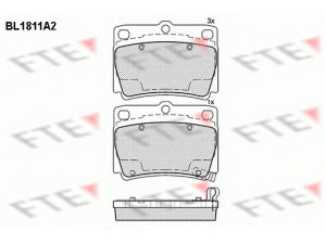 FTE BL1811A2 stabdžių trinkelių rinkinys, diskinis stabdys 
 Techninės priežiūros dalys -> Papildomas remontas
MN 102 626, MR 307 247, MR 307 249