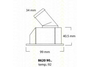 TRISCAN 8620 9092 termostatas, aušinimo skystis 
 Aušinimo sistema -> Termostatas/tarpiklis -> Thermostat
892063300, 920633000, 1338068, 1338478