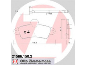 ZIMMERMANN 21586.150.2 stabdžių trinkelių rinkinys, diskinis stabdys 
 Techninės priežiūros dalys -> Papildomas remontas
6 669 780, 7 153 477