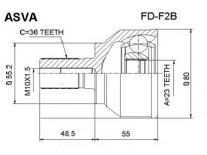 ASVA FD-F2B jungčių komplektas, kardaninis velenas 
 Ratų pavara -> Sujungimai/komplektas
1345638, 1345638